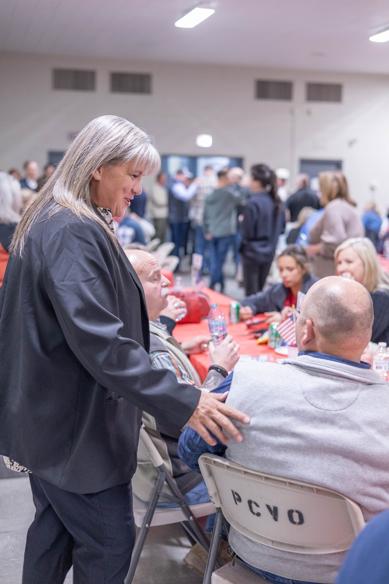Jamie Hunter greeting voters at a community gathering